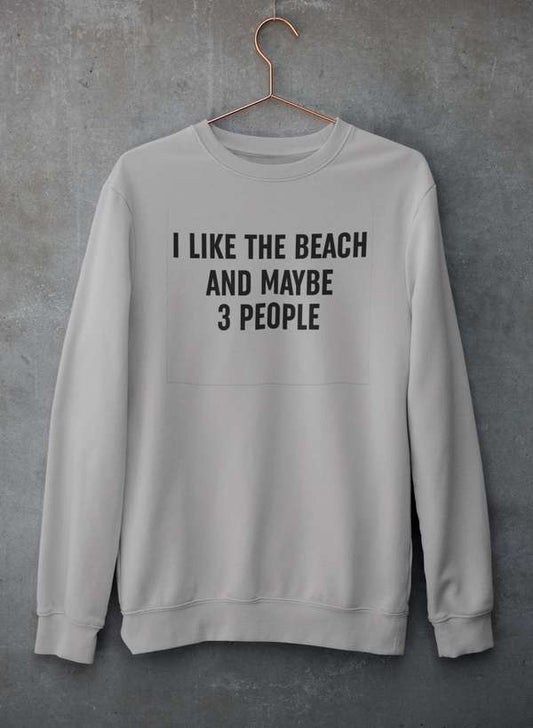 I Like The Beach And Maybe 3 People Sweat Shirt shopmerchmallow Virgin Teez - Black Hoodie