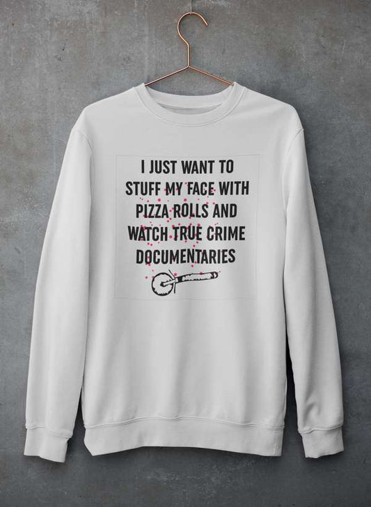 Copy of I Just Want To Watch Scary Movies And Eat Candy   Sweat Shirt shopmerchmallow Virgin Teez - Black Hoodie