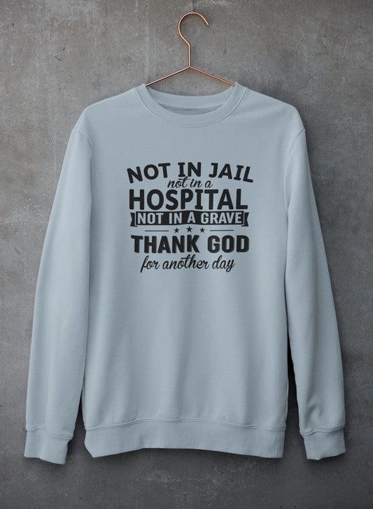 Not In Jail Not In A Hospital Not In A Grave Sweat Shirt shopmerchmallow Virgin Teez - Black Hoodie