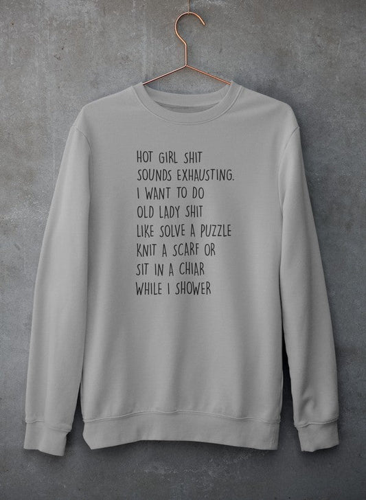 Old Lady Stuff Sweat Shirt shopmerchmallow Virgin Teez - Black Hoodie