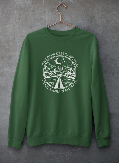 On A Dark Desert Highway Sweat Shirt shopmerchmallow Virgin Teez - Black Hoodie