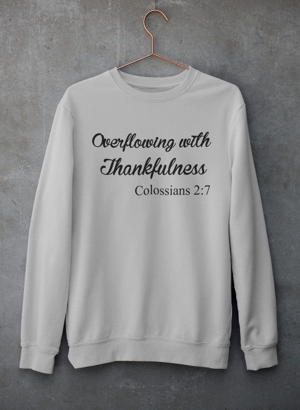 Overflowing With Thankfulness Sweat Shirt shopmerchmallow Virgin Teez - Black Hoodie