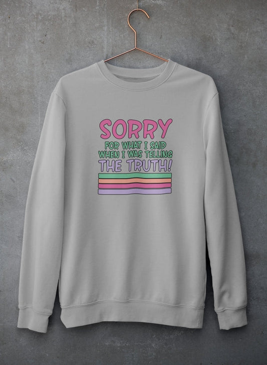 Sorry For What I Said When I Was Telling The Truth Sweat Shirt shopmerchmallow Virgin Teez - Black Hoodie