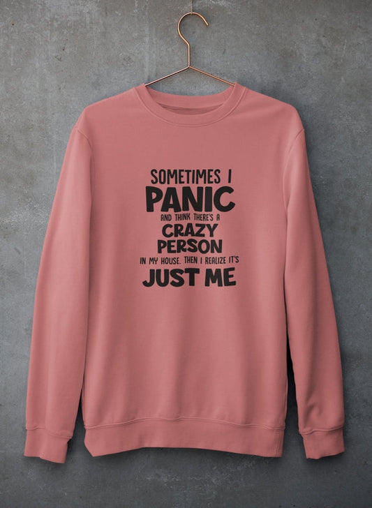 Sometimes I Panic Sweat Shirt shopmerchmallow Virgin Teez - Black Hoodie
