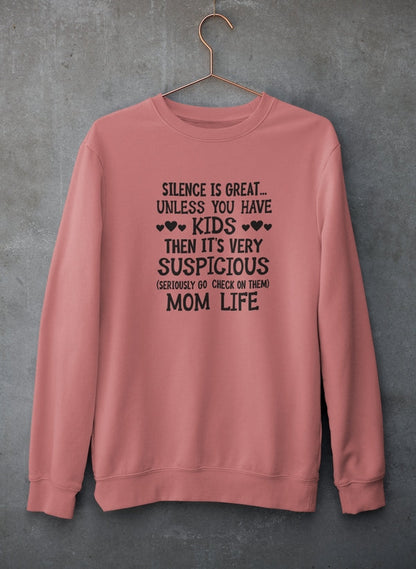 Silence Is Great Unless You Have Kids Sweat Shirt shopmerchmallow Virgin Teez - Black Hoodie