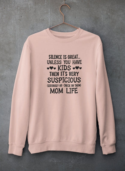 Silence Is Great Unless You Have Kids Sweat Shirt shopmerchmallow Virgin Teez - Black Hoodie