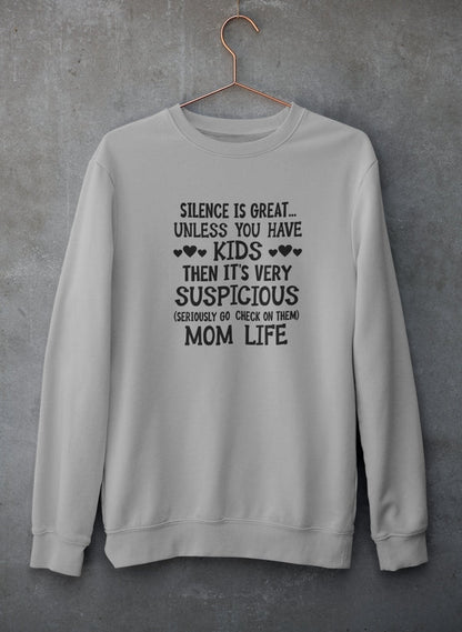 Silence Is Great Unless You Have Kids Sweat Shirt shopmerchmallow Virgin Teez - Black Hoodie