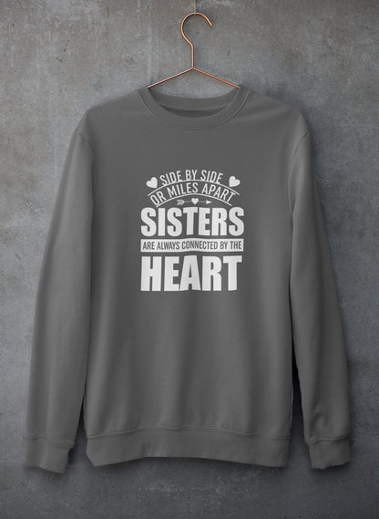Side By Side Or Miles Apart Sisters Are Always Connected By The Heart Sweat Shirt shopmerchmallow Virgin Teez - Black Hoodie