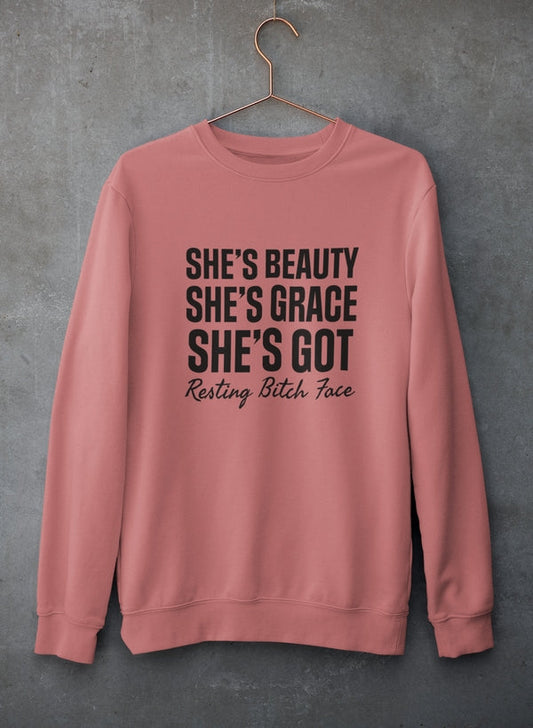 She's Beauty She's Grace Sweat Shirt shopmerchmallow Virgin Teez - Black Hoodie