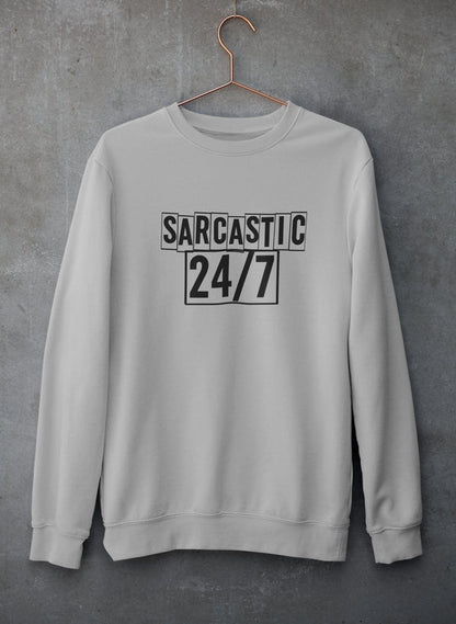 Sarcastic 24/7 Sweat Shirt shopmerchmallow Virgin Teez - Black Hoodie