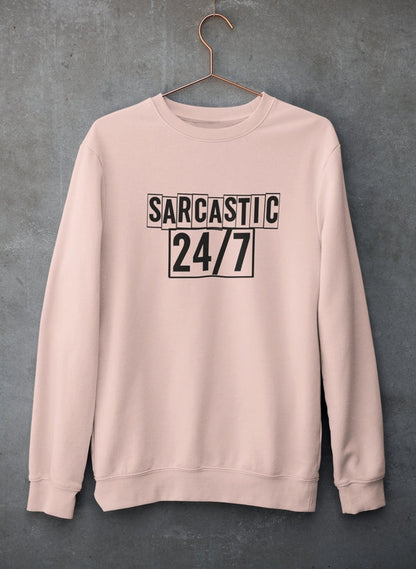 Sarcastic 24/7 Sweat Shirt shopmerchmallow Virgin Teez - Black Hoodie