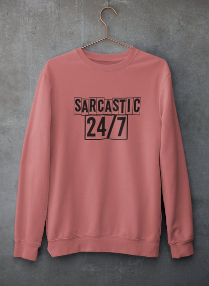 Sarcastic 24/7 Sweat Shirt shopmerchmallow Virgin Teez - Black Hoodie