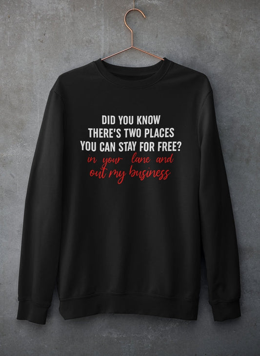Places You Can Stay For Free Sweat Shirt shopmerchmallow Virgin Teez - Black Hoodie