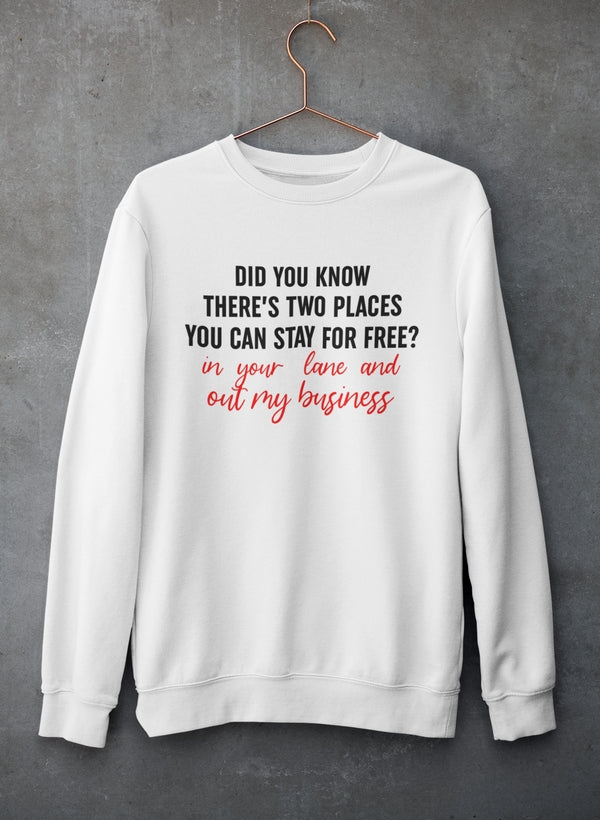Places You Can Stay For Free Sweat Shirt shopmerchmallow Virgin Teez - Black Hoodie