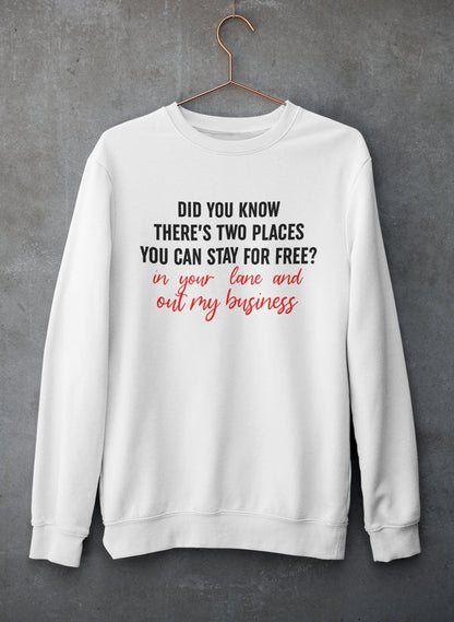 Places You Can Stay For Free Sweat Shirt shopmerchmallow Virgin Teez - Black Hoodie