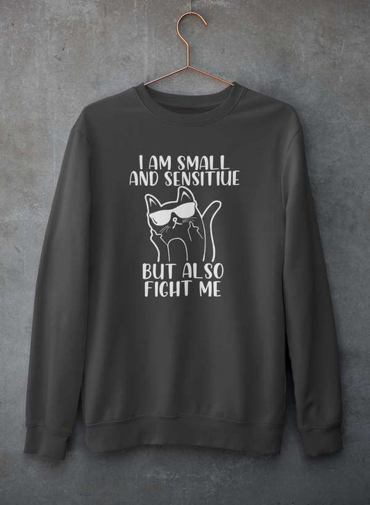 I Am Small And Sensitive Sweat Shirt shopmerchmallow Virgin Teez - Black Hoodie