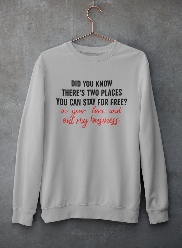 Places You Can Stay For Free Sweat Shirt shopmerchmallow Virgin Teez - Black Hoodie