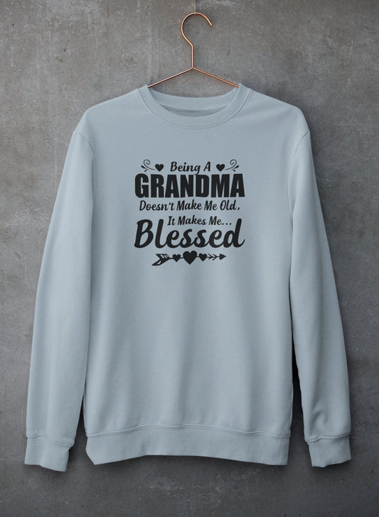 Being A Grandma Doesn't Make Me Old It Makes Me Blessed Sweat Shirt shopmerchmallow Virgin Teez - Black Hoodie