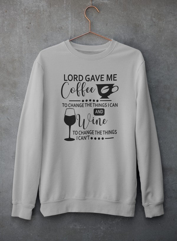 Lord Gave Me Coffee Sweat Shirt shopmerchmallow Virgin Teez - Black Hoodie