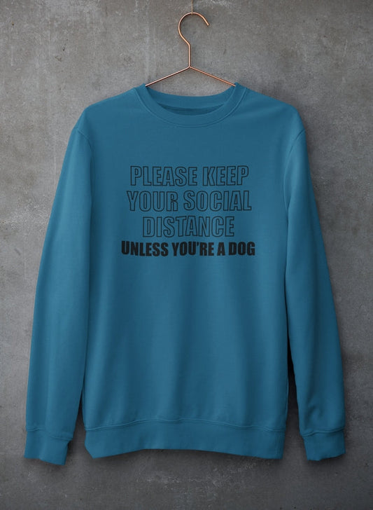 Please Keep Your Distance Sweat Shirt shopmerchmallow Virgin Teez - Black Hoodie
