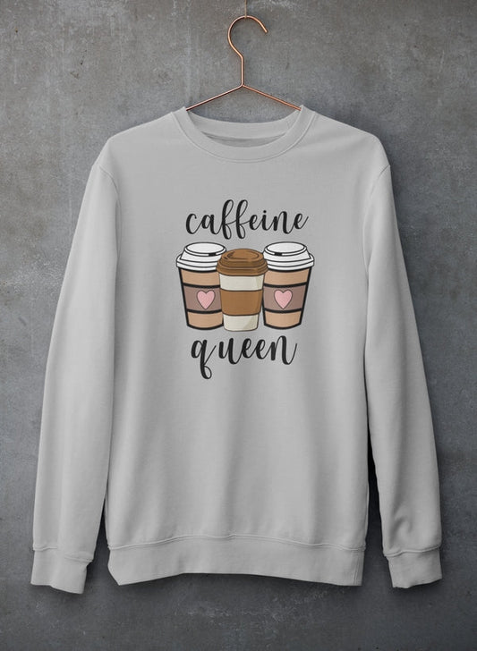 Caffeine Queen Sweat Shirt shopmerchmallow Virgin Teez - Black Hoodie