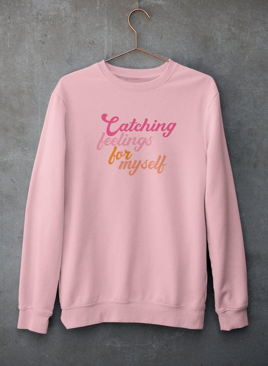 Catching Feelings Sweat Shirt shopmerchmallow Virgin Teez - Black Hoodie