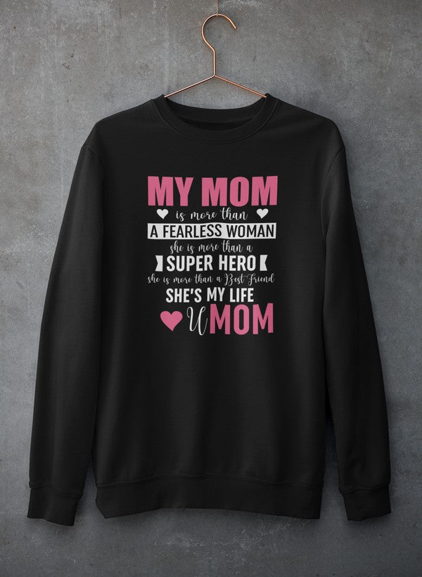 My Mom Sweat Shirt shopmerchmallow Virgin Teez - Black Hoodie