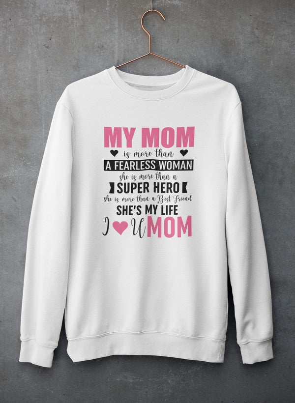My Mom Sweat Shirt shopmerchmallow Virgin Teez - Black Hoodie