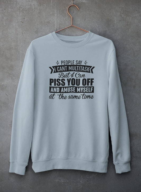People Say I Can't Multitask Sweat Shirt shopmerchmallow Virgin Teez - Black Hoodie