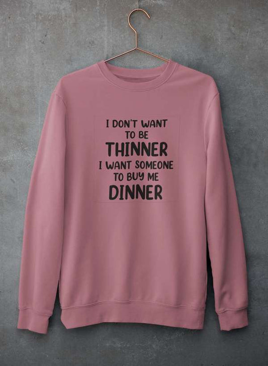 I Don't Want To Be Thinner Sweat Shirt shopmerchmallow Virgin Teez - Black Hoodie