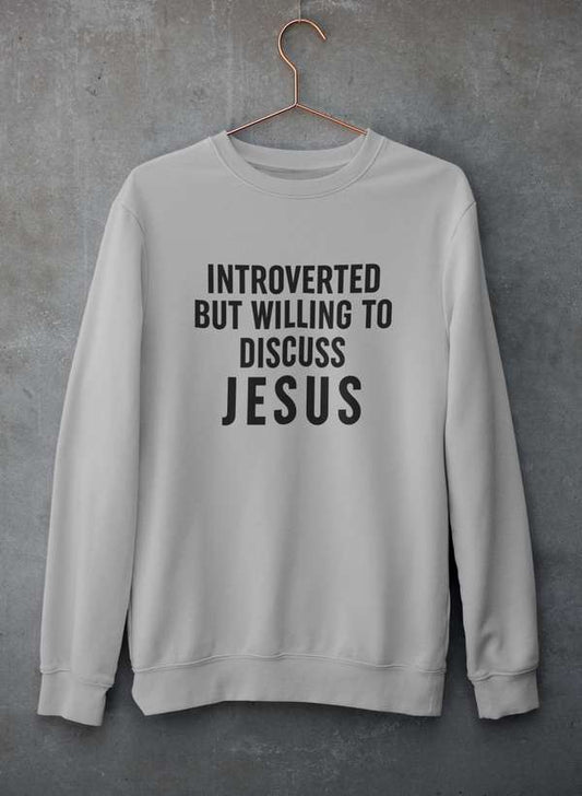 Introverted But Willing To Discuss Jesus Sweat Shirt shopmerchmallow Virgin Teez - Black Hoodie