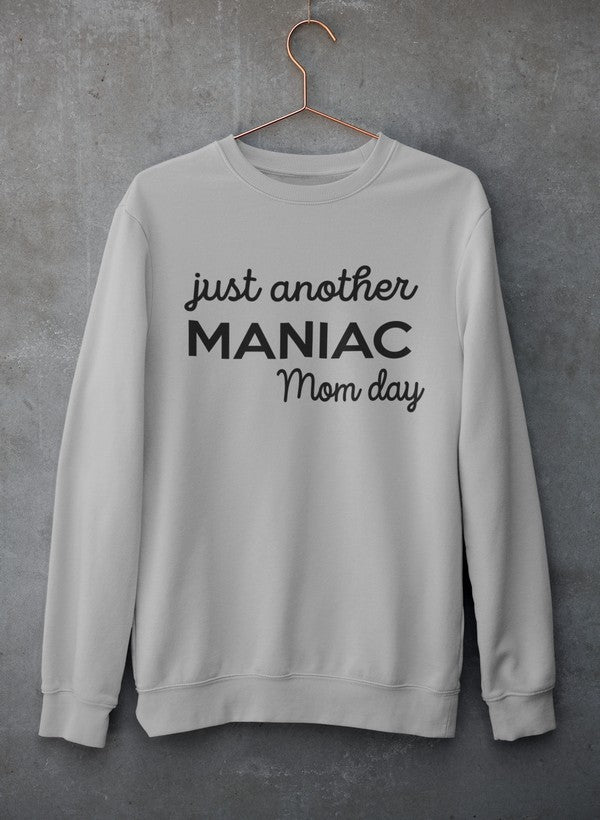 Just Another Manic Mom Day Sweat Shirt shopmerchmallow Virgin Teez - Black Hoodie