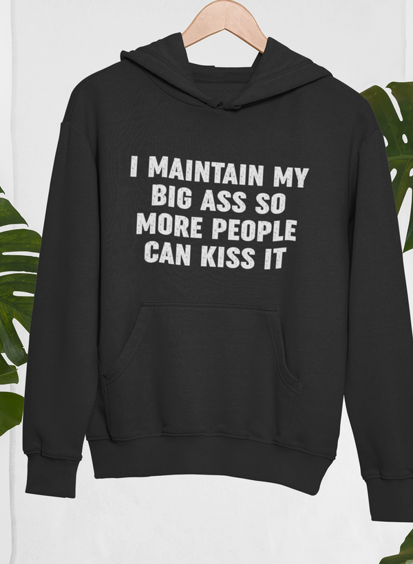 I Maintain It So More People Can Kiss It Hoodie shopmerchmallow Virgin Teez - Black Hoodie