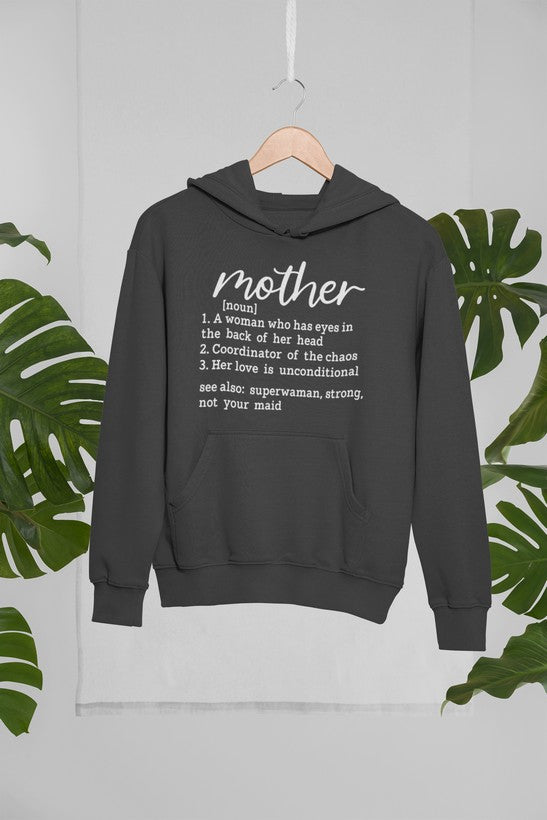 Mom Noun Mom Hoodie shopmerchmallow Virgin Teez - Black Hoodie