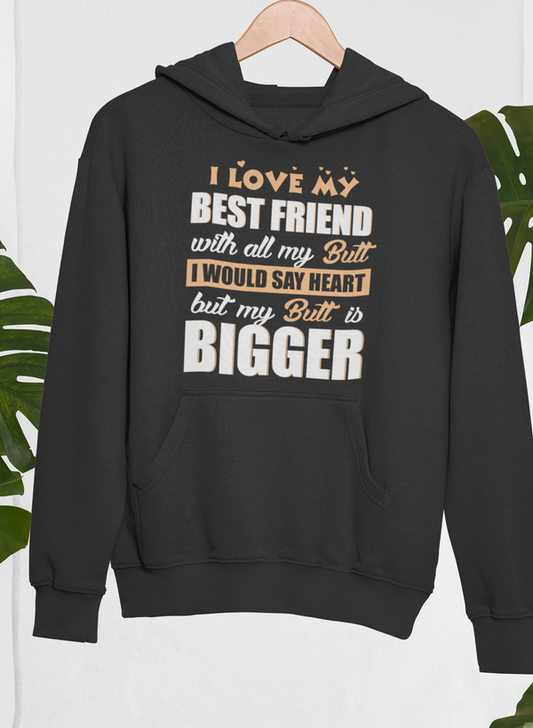 Bigger Butt Hoodie shopmerchmallow Virgin Teez - Black Hoodie