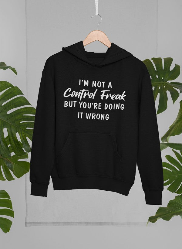 I'm Not a Control Freak Hoodie shopmerchmallow Virgin Teez - Black Hoodie