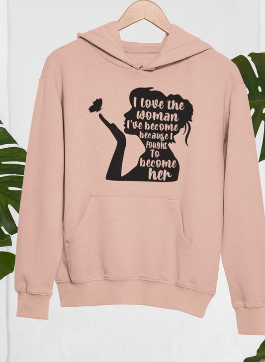 I Love The Woman I've Become Hoodie shopmerchmallow Virgin Teez - Black Hoodie