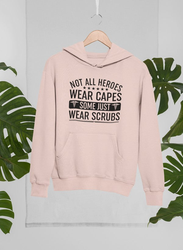 Not All Heroes Wear Capes Some Just Wear Scrubs Hoodie shopmerchmallow Virgin Teez - Black Hoodie