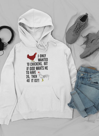 I Only Wanted 10 Chickens Hoodie shopmerchmallow Virgin Teez - Black Hoodie