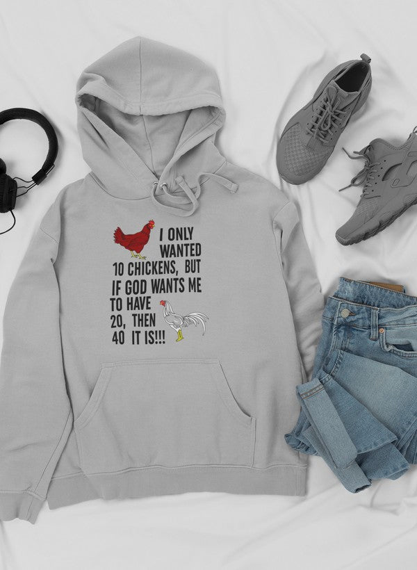 I Only Wanted 10 Chickens Hoodie shopmerchmallow Virgin Teez - Black Hoodie