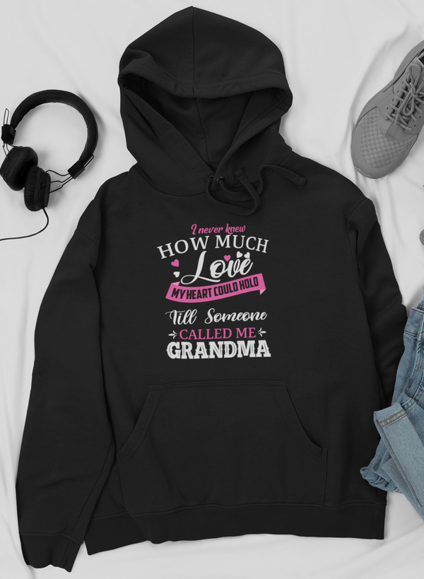 I Never Knew How Much Love My Heart Could Hold Till Someone Called Me Grandma Hoodie shopmerchmallow Virgin Teez - Black Hoodie