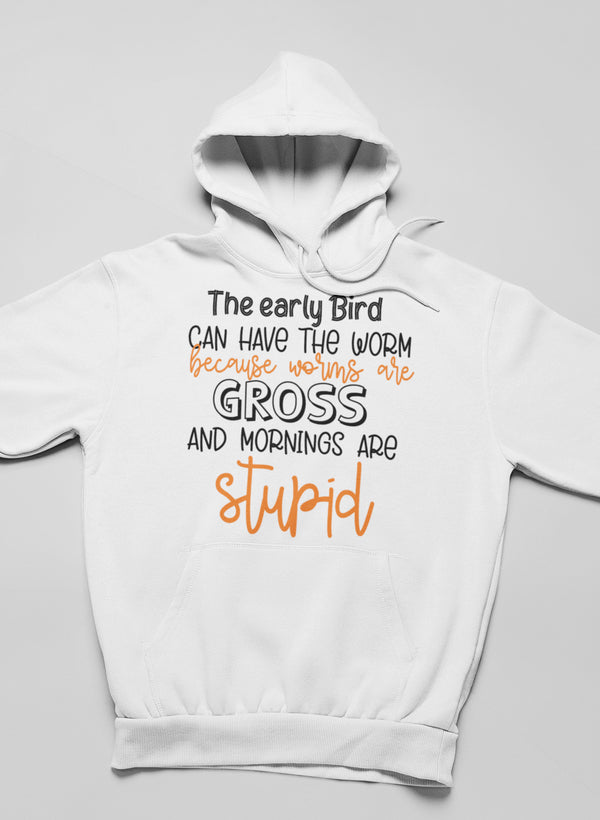 The Early Bird Can Have The Worm Hoodie shopmerchmallow Virgin Teez - Black Hoodie