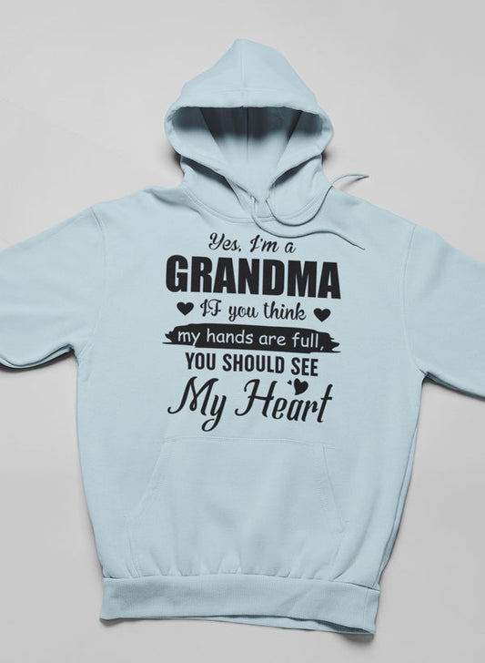 Yes, I Am A Grandma Hoodie shopmerchmallow Virgin Teez - Black Hoodie